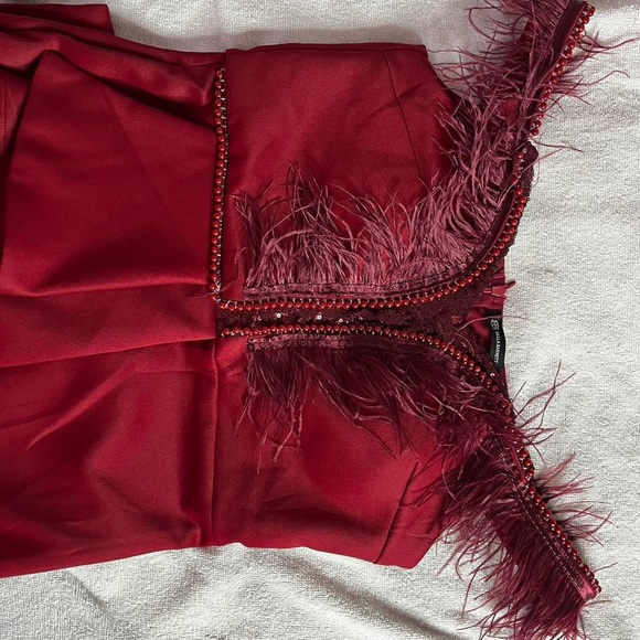 Burgundy dress Sexy Bodycon Dress Party Club Party Club Celebrity Elegant Clothi - Picture 7 of 8